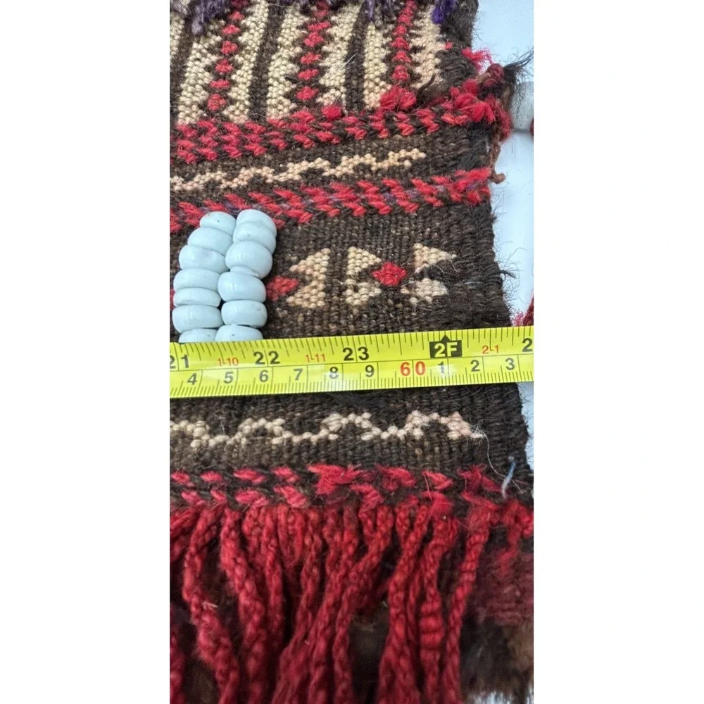 Vintage‎ Wool Salt Bag Tapestry Tassels Camel Saddlebag Single Tribal Wall Hang